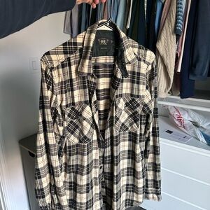 Ralph Lauren Double RL Men's Checkered Shirt in Black and Cream
